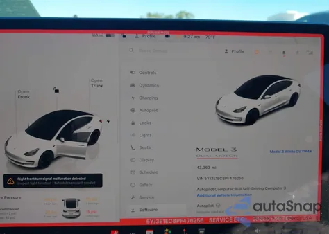 2023 Tesla Model 3 Performance Dual Motor All-Wheel Drive z USA, uszkodzony, nr VIN 5YJ3E1EC8PF476256